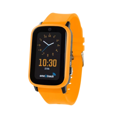 Up Watch - Connect Up GPS telefoonhorloge kinderen one2track oranje klok zijknop